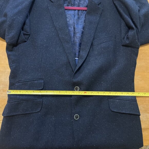 Joseph Abboud 42L Wool Navy Sport Coat Blazer Jacket Solid With Fleck Of White - Picture 6 of 12